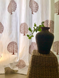 Hand Block Print Tree Of Life Cotton Curtain - SINGLE