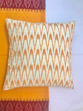 Yellow and White Ikat Cushion Cover