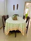 Hand Block Print Cotton Marigold Table Cloth