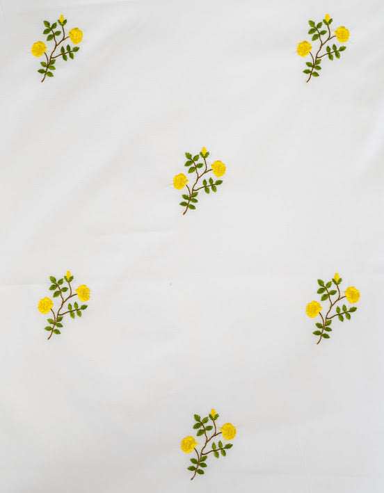 Embrodiered Yellow Rose_Single Curtain_Stick Clearance
