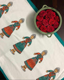 Gift Set - Hand Block Print Doll Table Runner in a Potli Bag