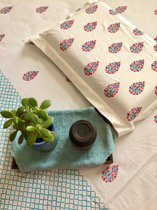 Hand Block Printed Mohua Print Cotton Bed Sheet