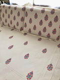 Hand Block Printed Mohua Print Cotton Bed Sheet
