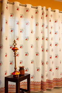 Hand Block Print Madhubani Curtains _Single Curtain_Stock Clearance