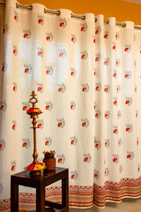 Hand Block Printed Madhubani Motif Curtain